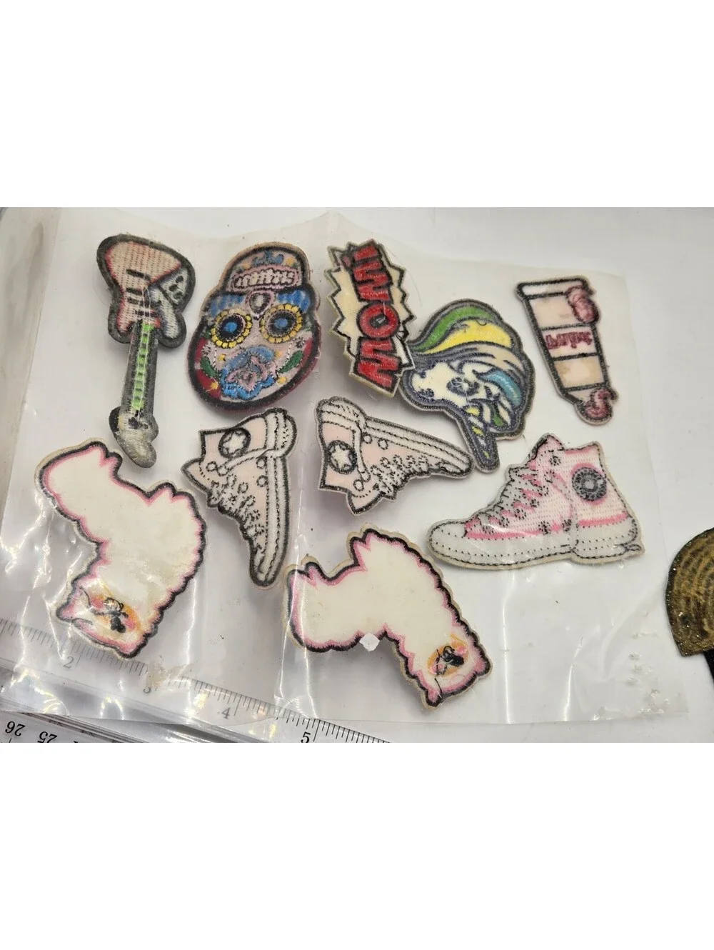 Lot of 11 Embroidered & Sequin Patches Alpaca Unicorn Skull Rainbow Shoe Y2K